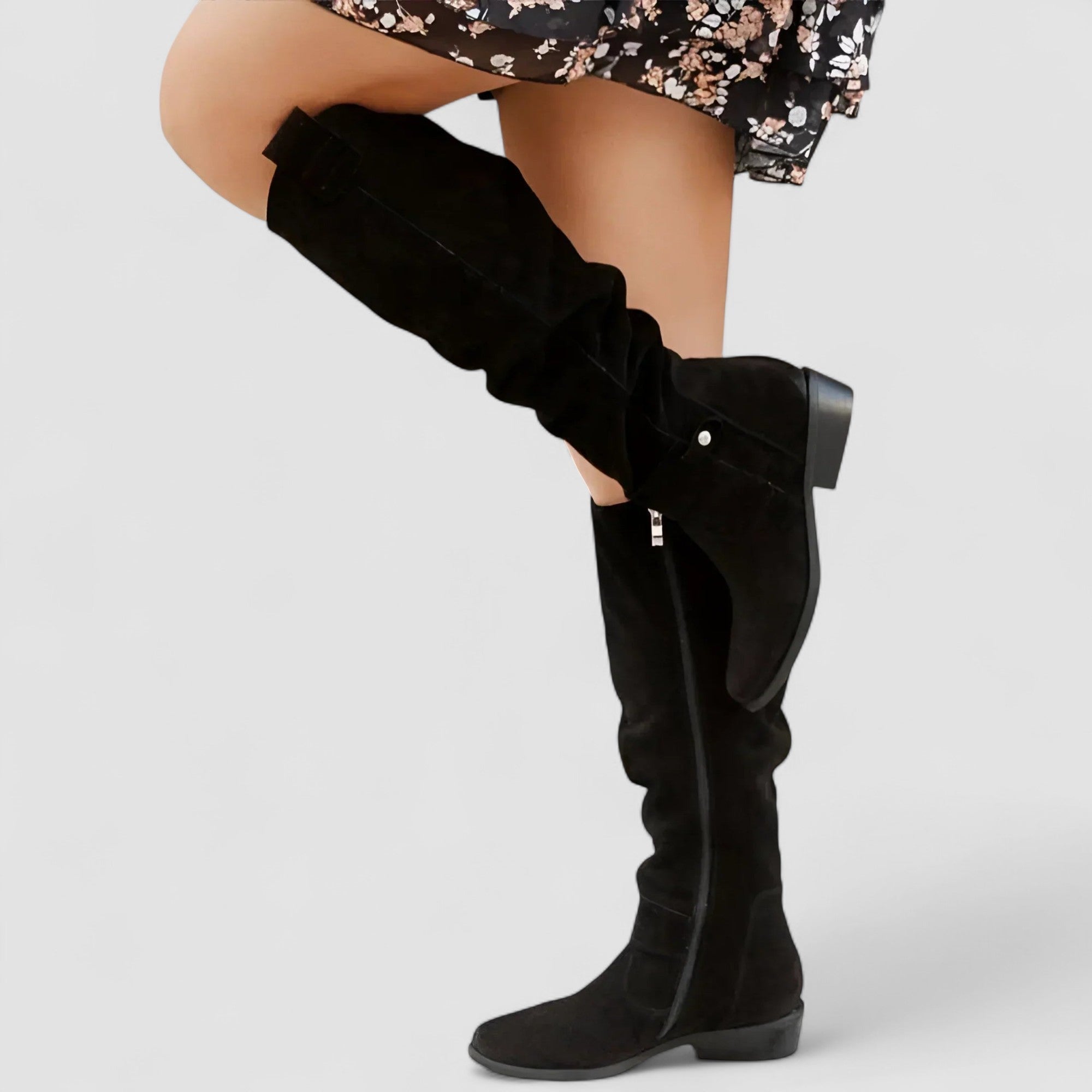 OLIVIA | Knee-high boots with gathered shaft