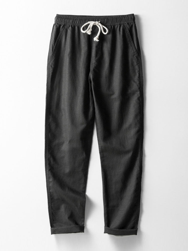 HARPER | Straight-leg pants with linen blend