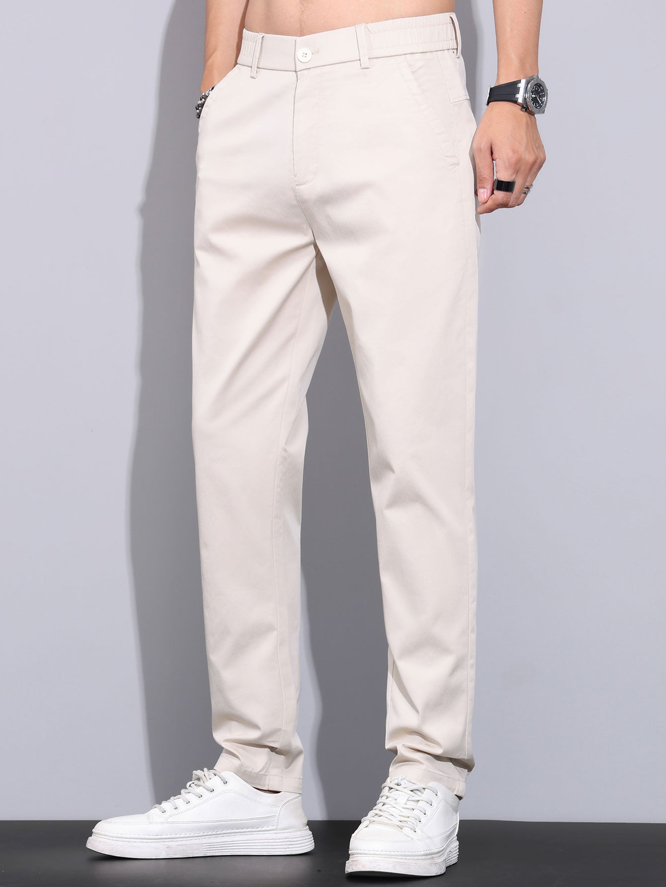 LILY | Straight pants with elastic waist