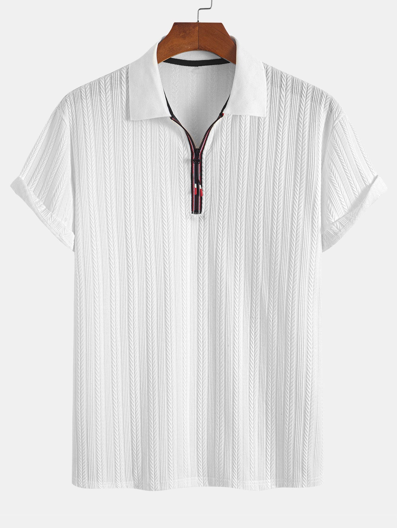 OLIVER | Polo with herringbone texture
