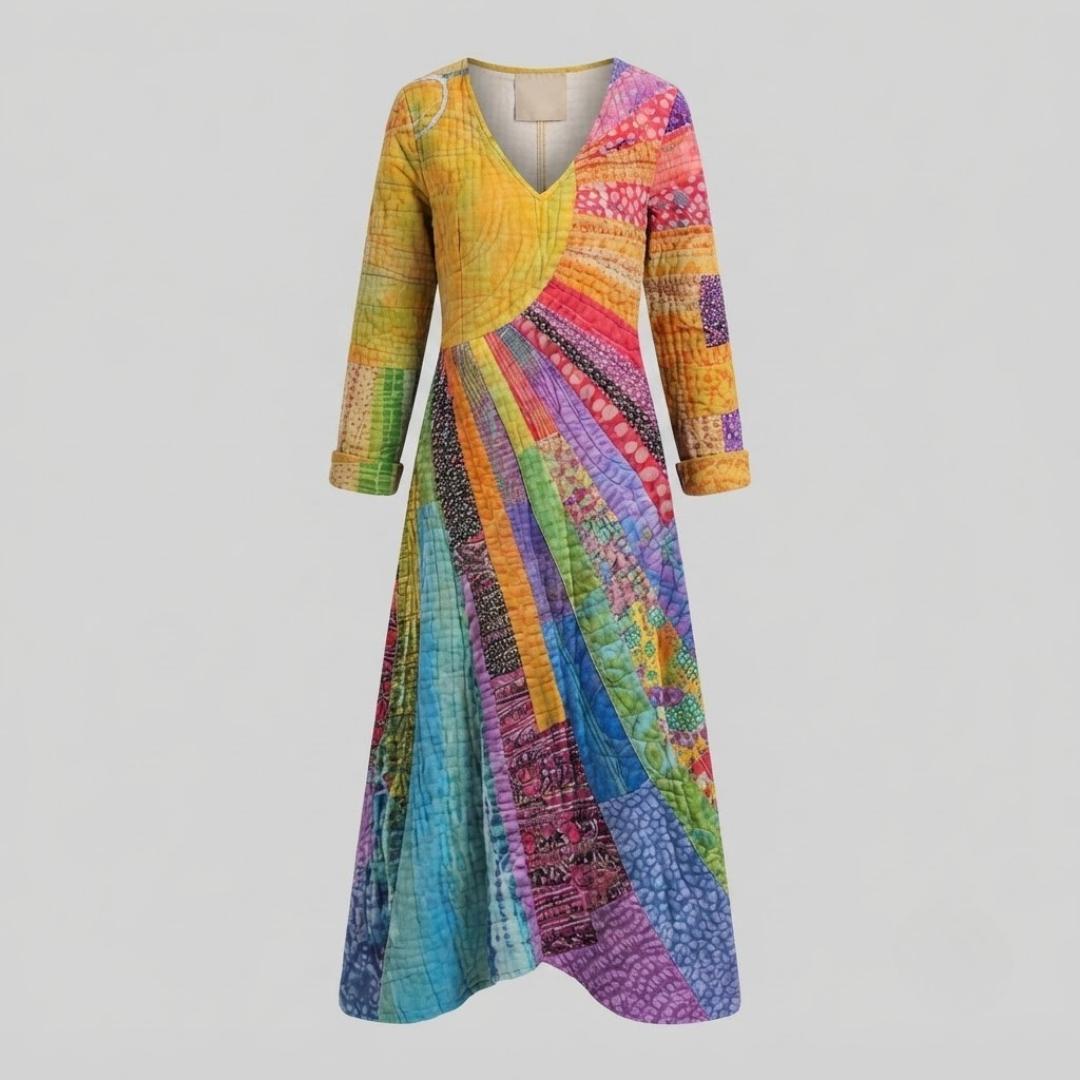 CHARLOTTE | Maxi dress with patchwork print
