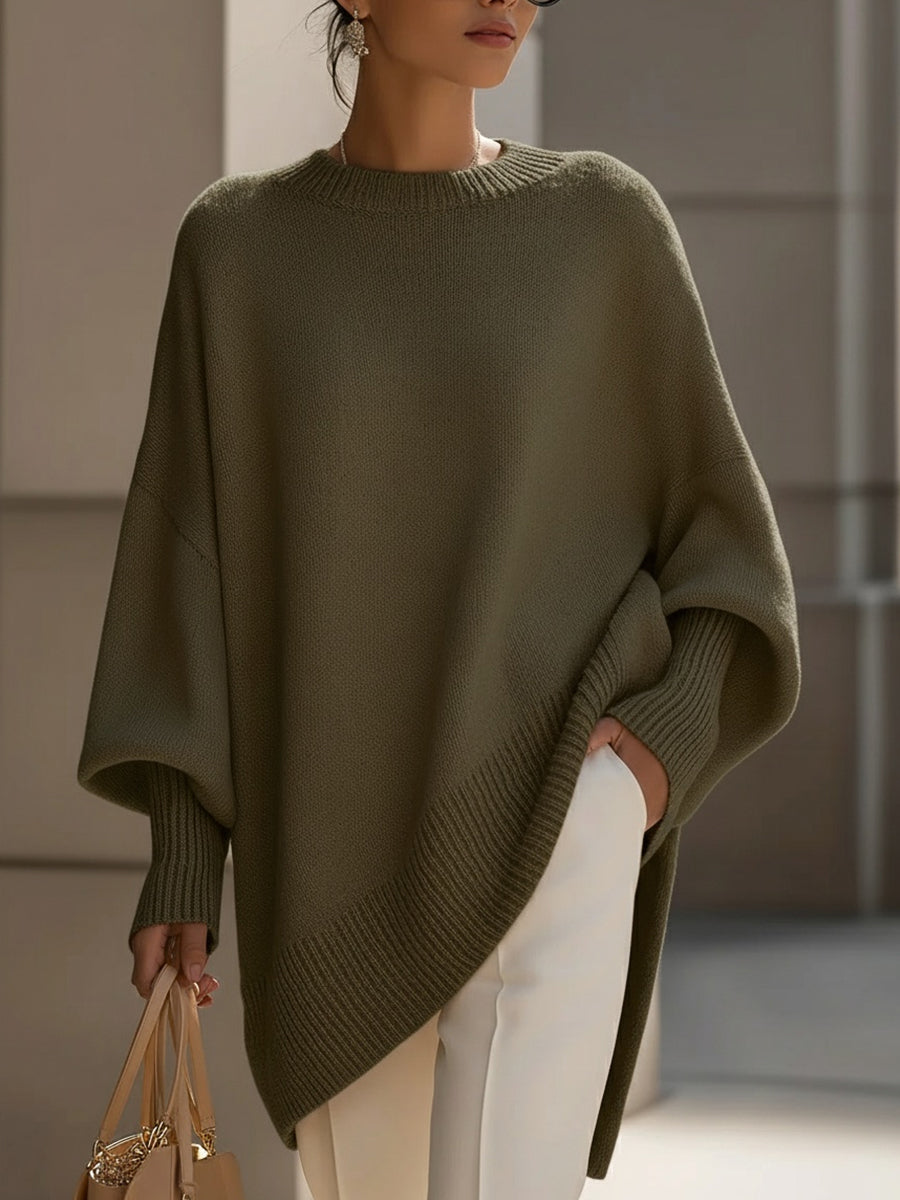 GRACE | Oversized sweater with ribbed trim