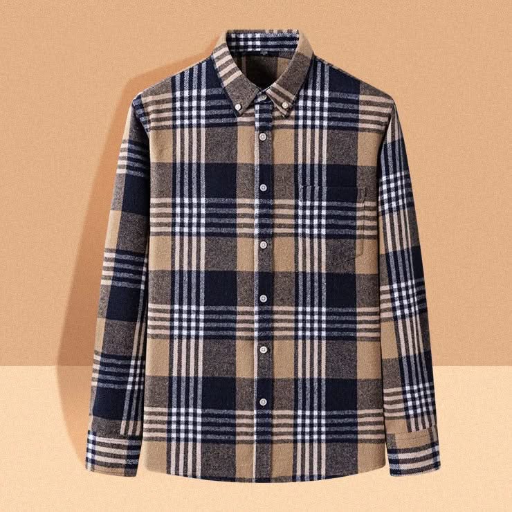 ELIJAH | Flannel shirt with button-down collar