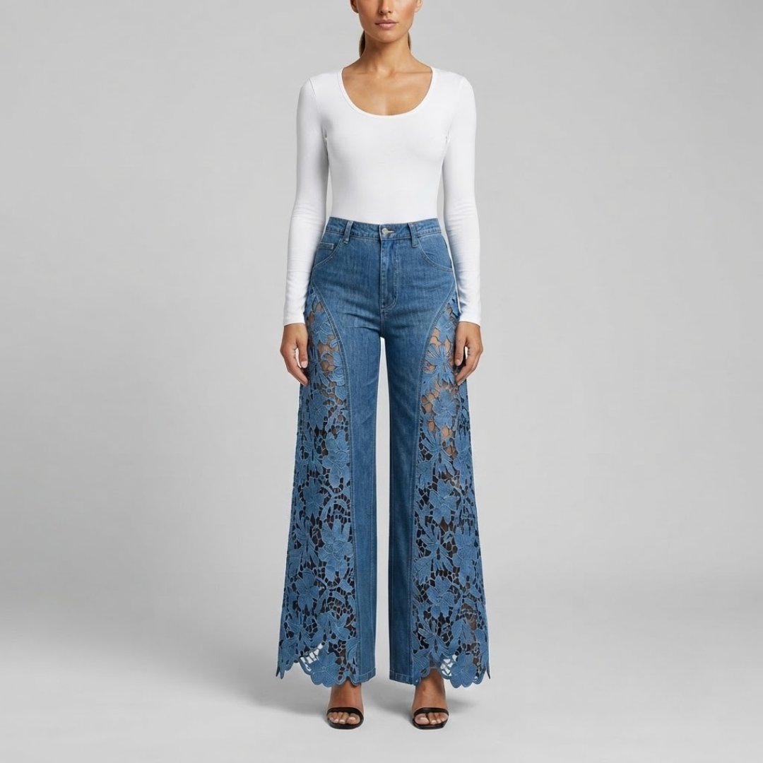 HANNAH | Wide-leg jeans with embroidery