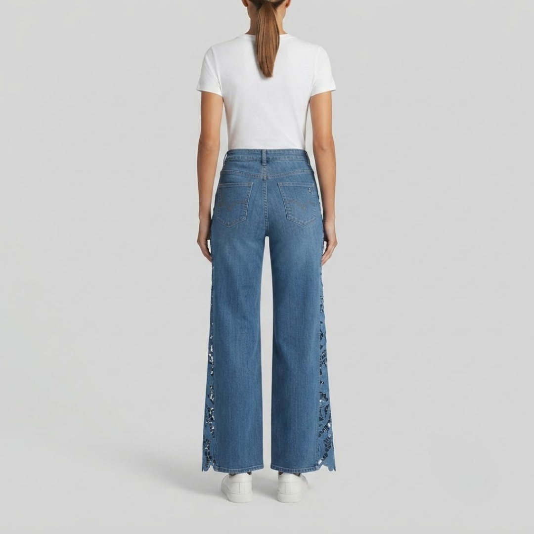 HANNAH | Wide-leg jeans with embroidery