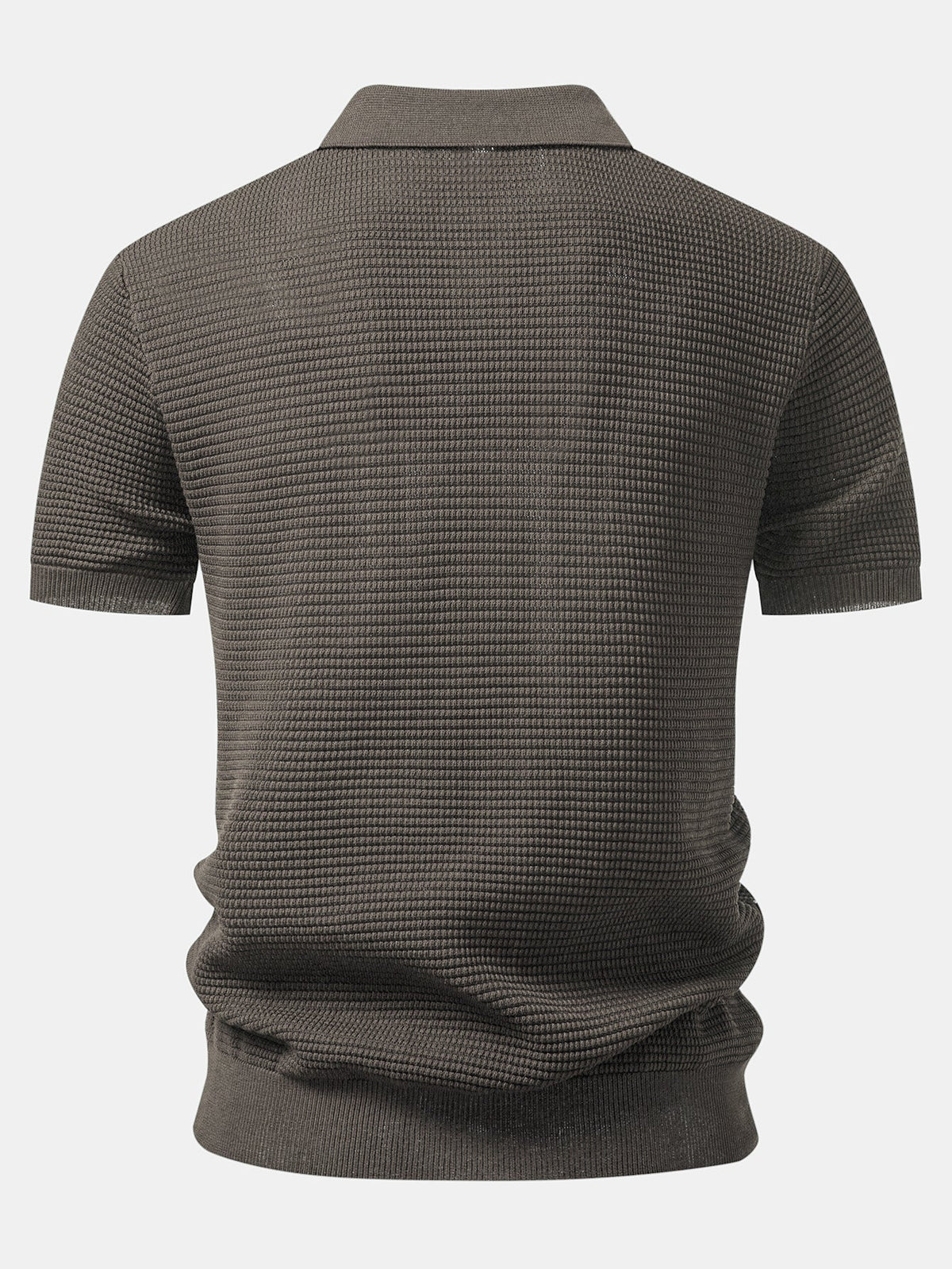 RILEY | Polo with waffle knit and zip neckline