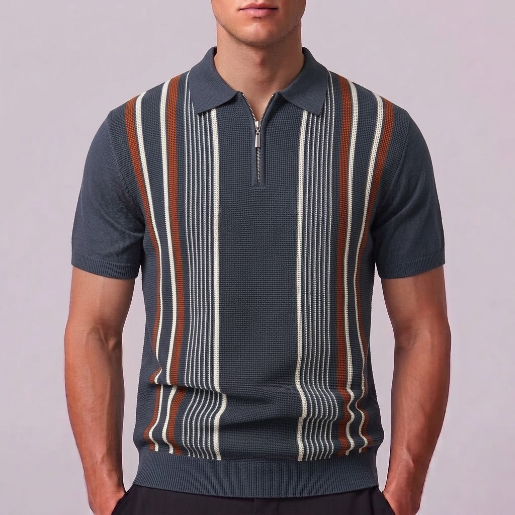 ETHAN | Knit polo with quarter-zip