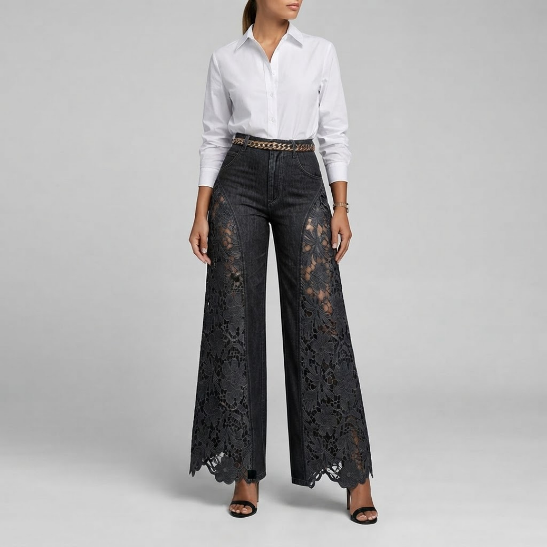 HANNAH | Wide-leg jeans with embroidery
