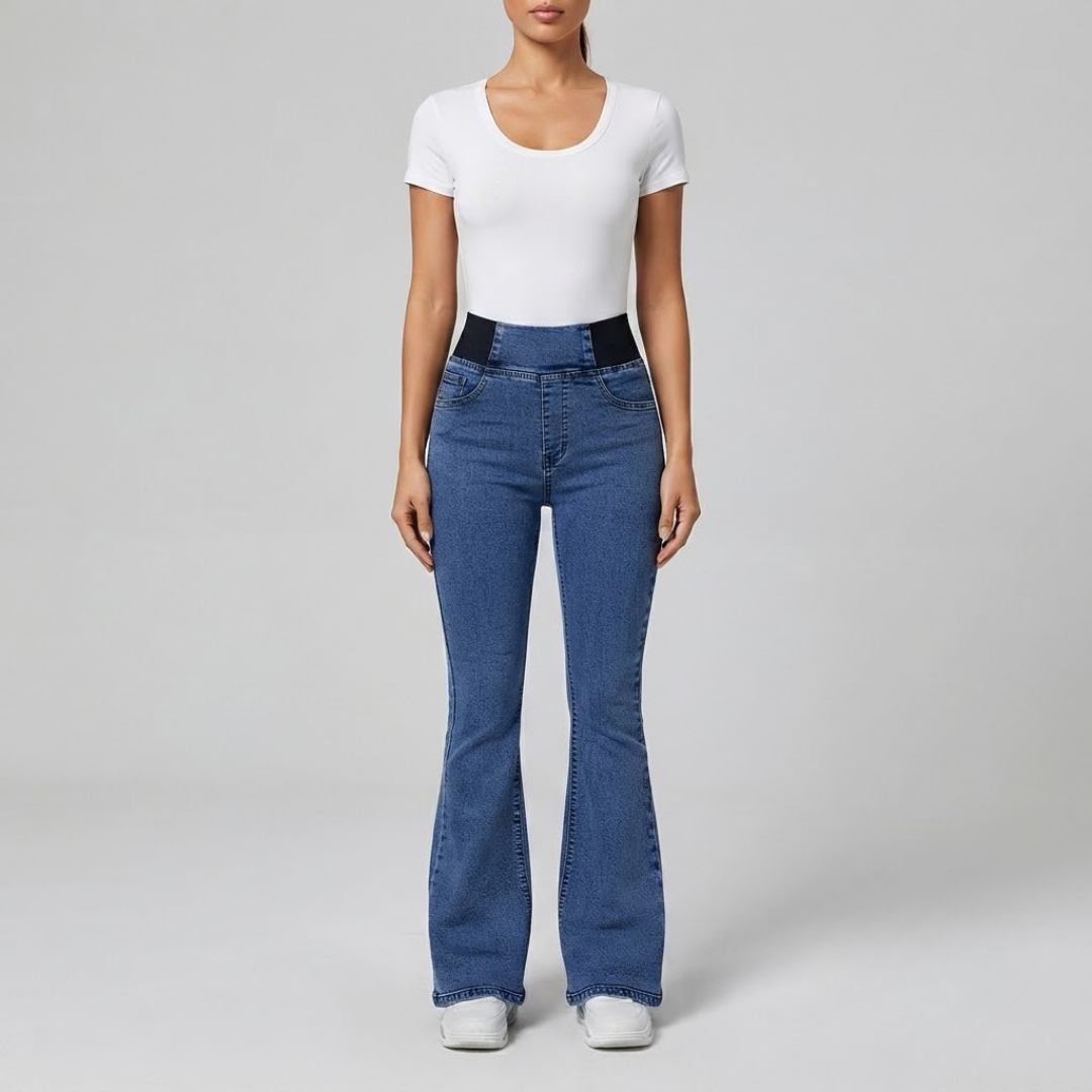 AMELIA | High-waist flare pants with stretch fit
