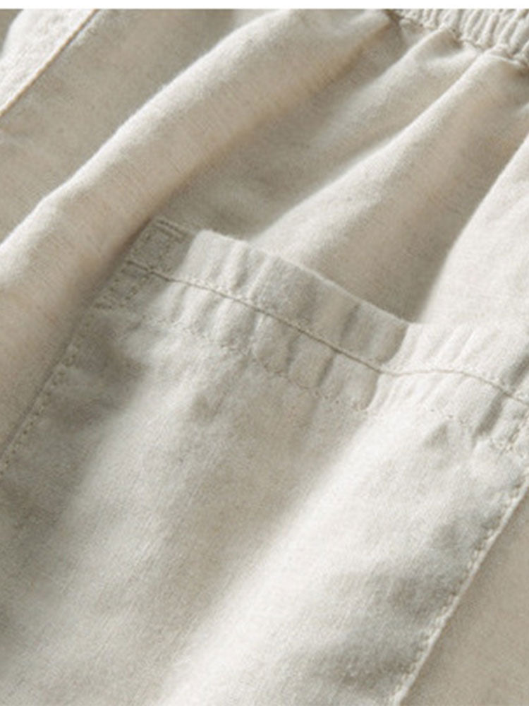 HARPER | Straight-leg pants with linen blend