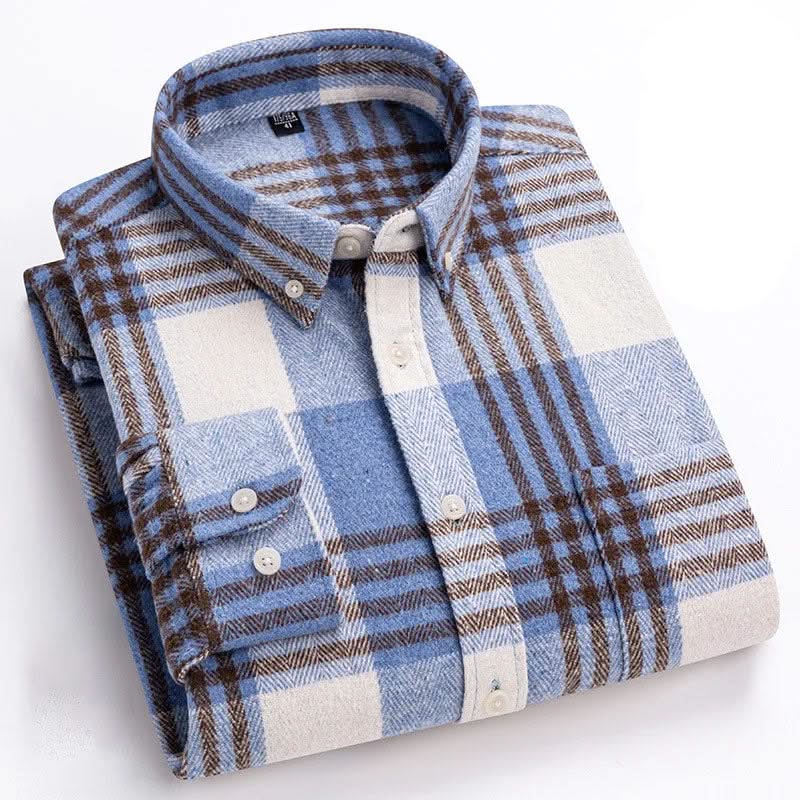 ELIJAH | Flannel shirt with button-down collar