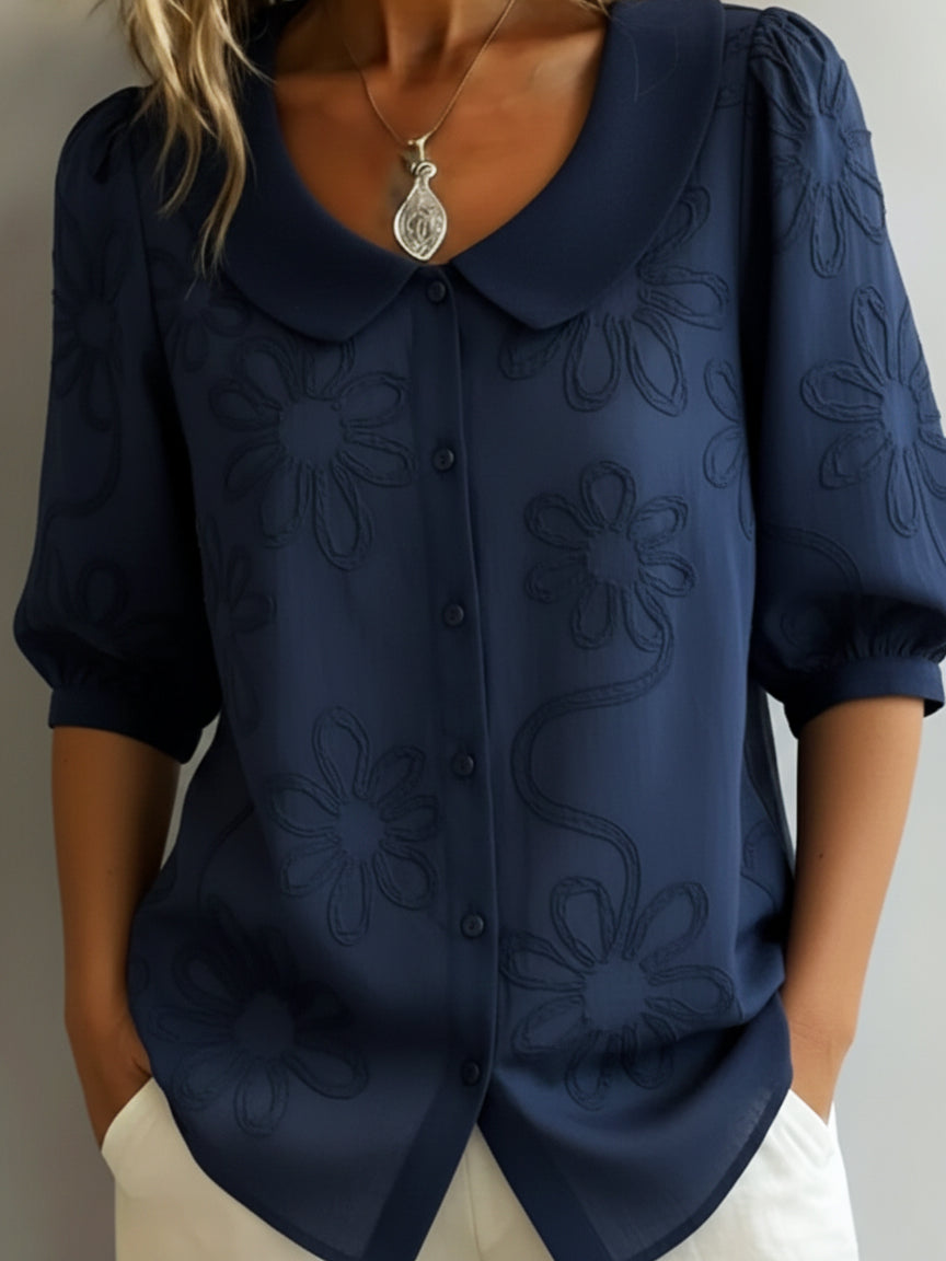 MADISON | Blouse with floral embroidery