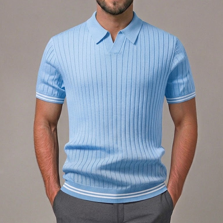 EZRA | Knit polo with Johnny collar