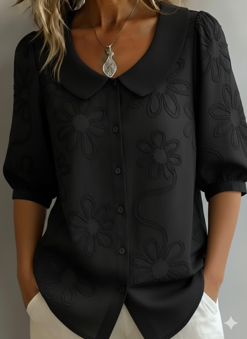 MADISON | Blouse with floral embroidery