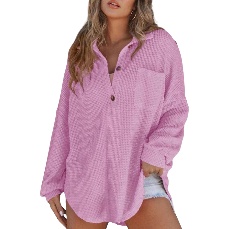 EVELYN | Tunic blouse with button-up front