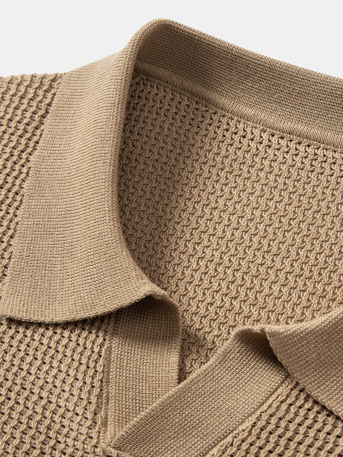 CALEB | Open-knit polo with Johnny collar