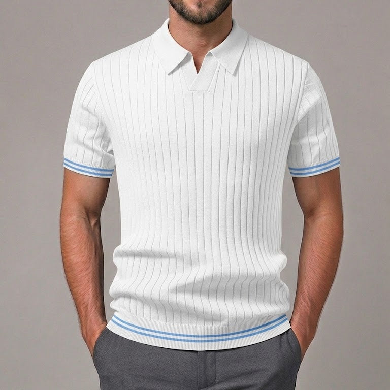 EZRA | Knit polo with Johnny collar