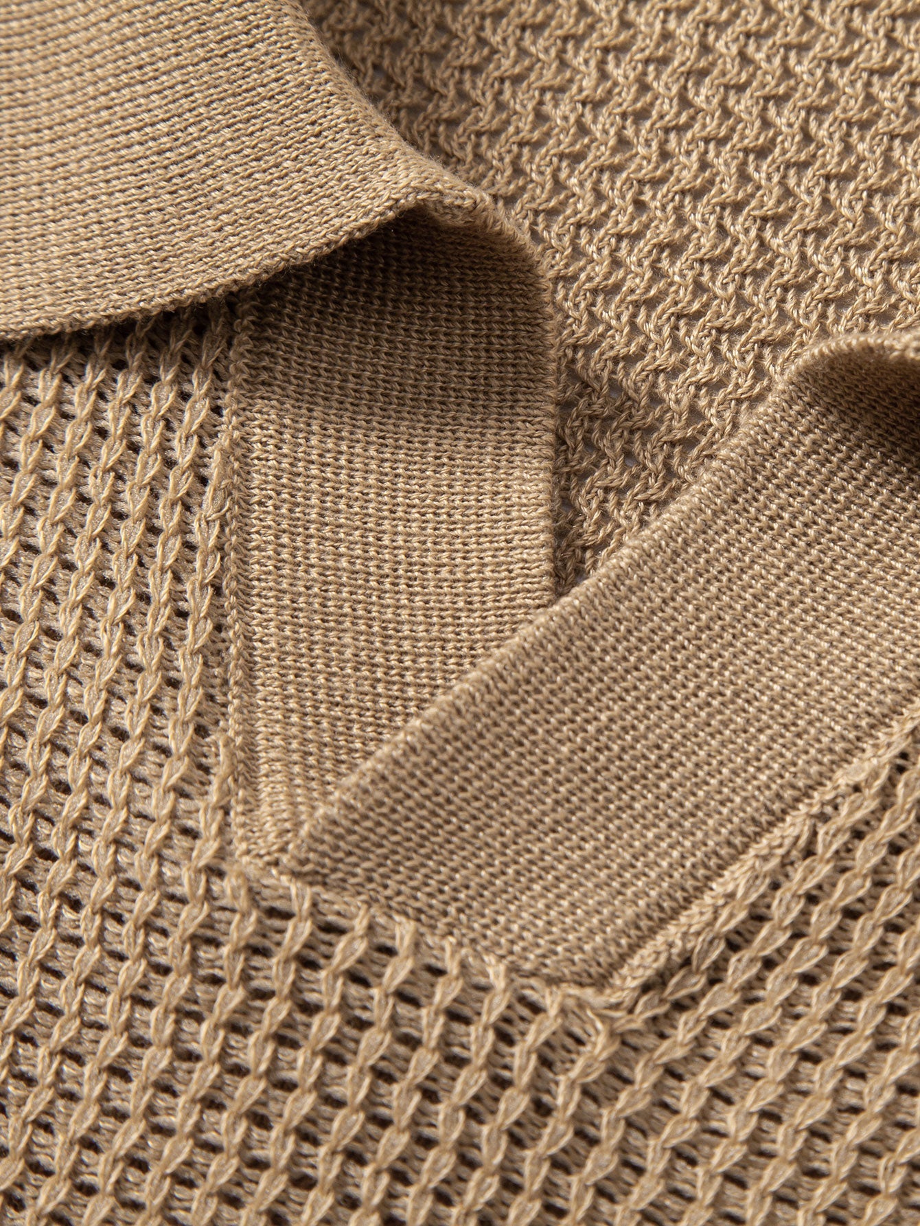 CALEB | Open-knit polo with Johnny collar