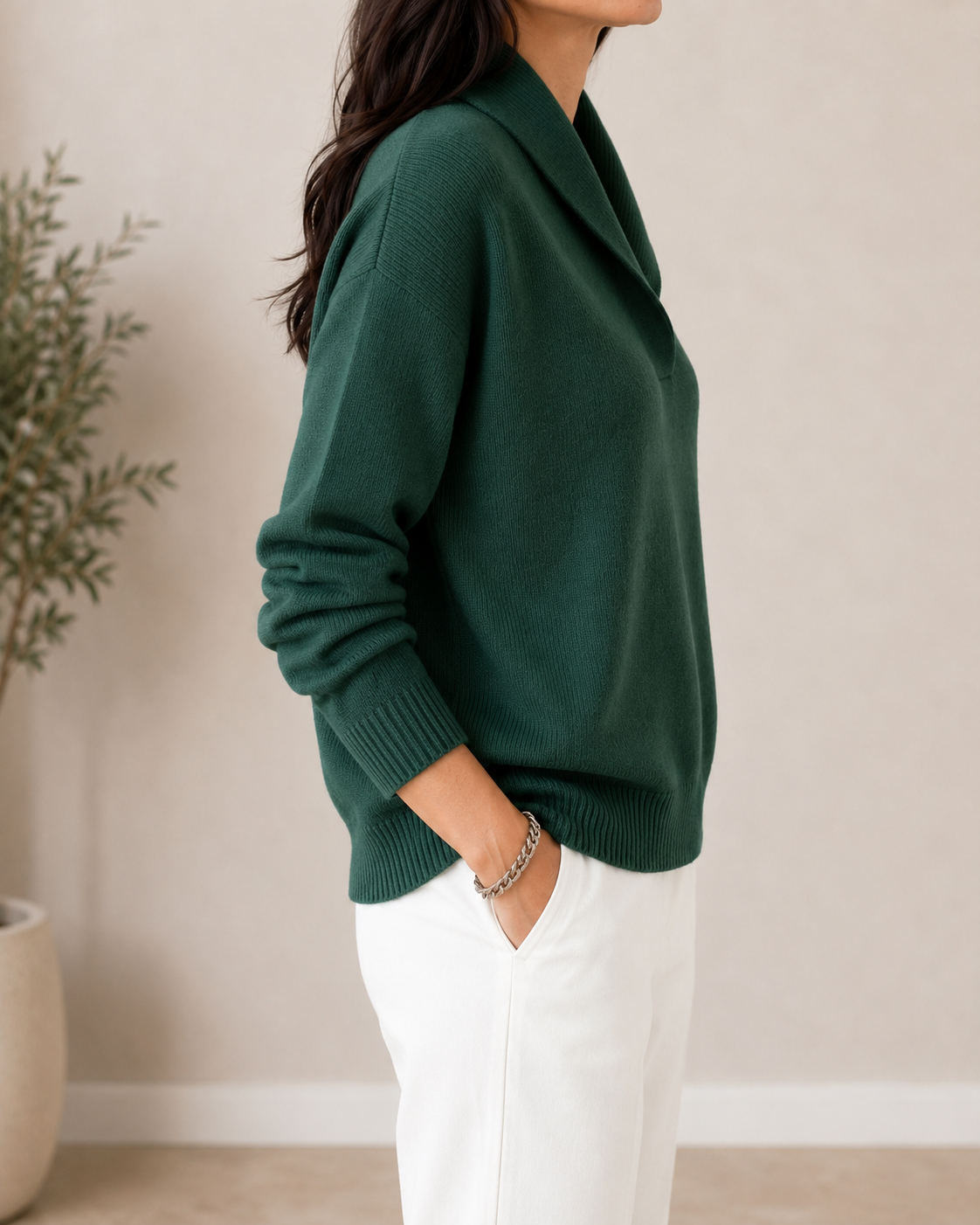 EVELYN | Pullover sweater with shawl collar