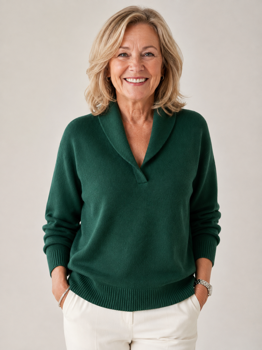 EVELYN | Pullover sweater with shawl collar