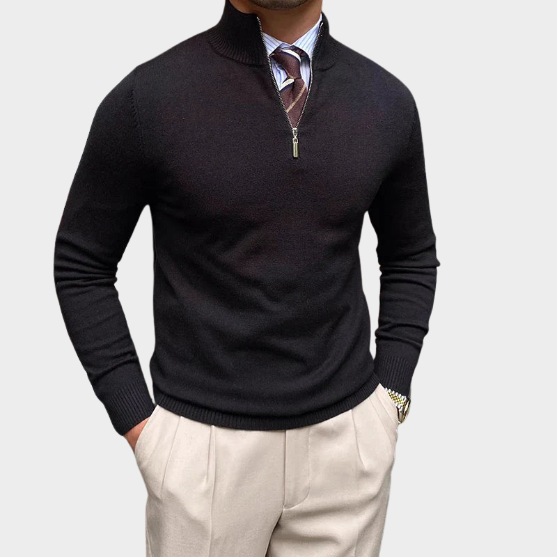 LIAM | Half-zip sweater with modern neckline