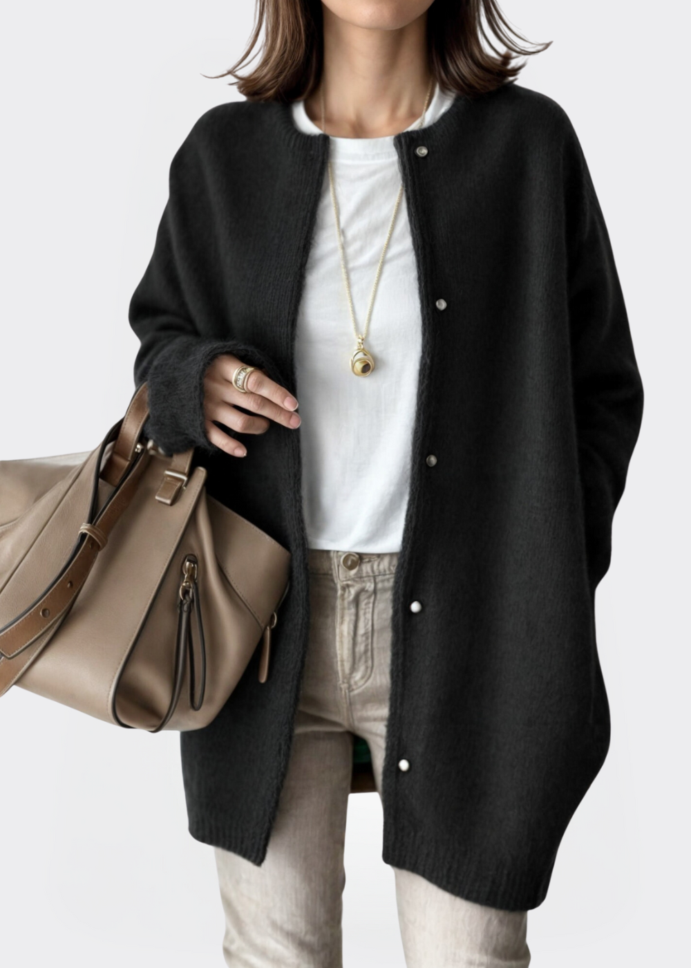 GRACE | Open-front cardigan with relaxed fit