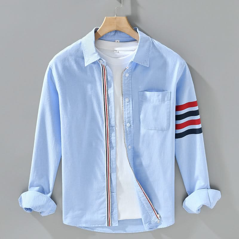 AUSTIN | Button-up shirt with stripe accents