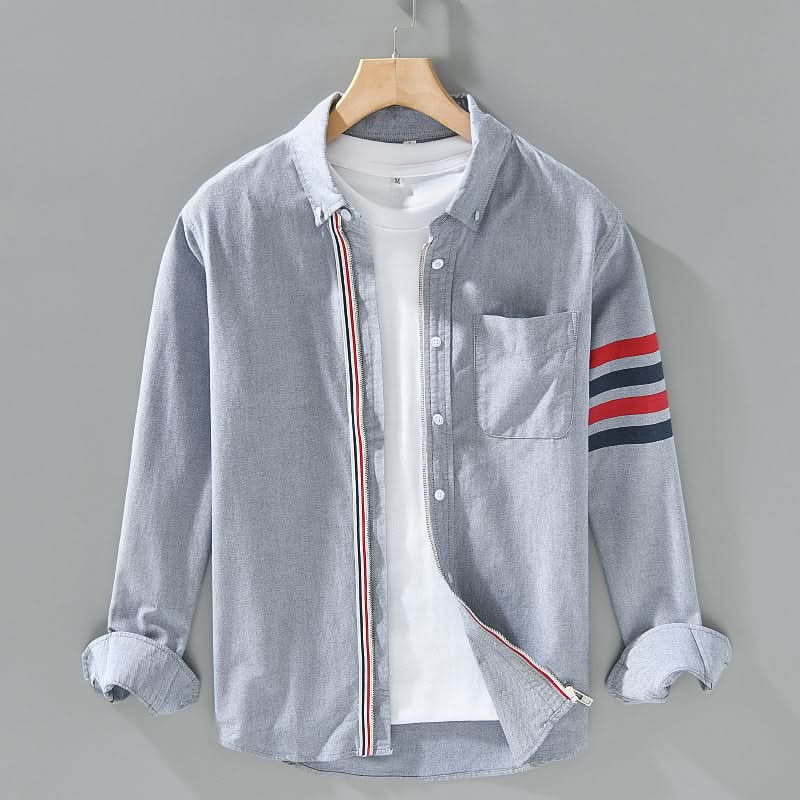 AUSTIN | Button-up shirt with stripe accents
