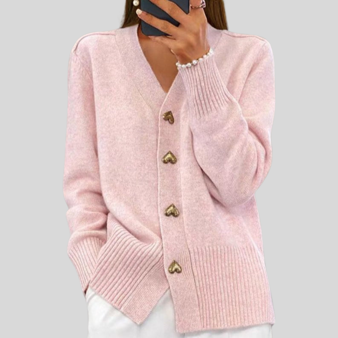 HARPER | Cardigan with heart-shaped buttons