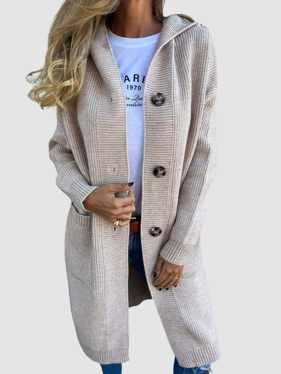 ELLA | Knitted cardigan with hooded design