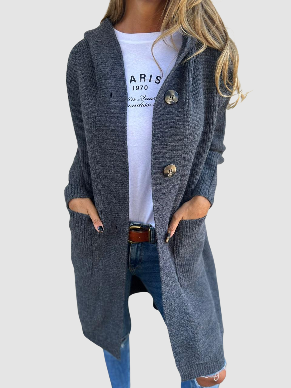 ELLA | Knitted cardigan with hooded design