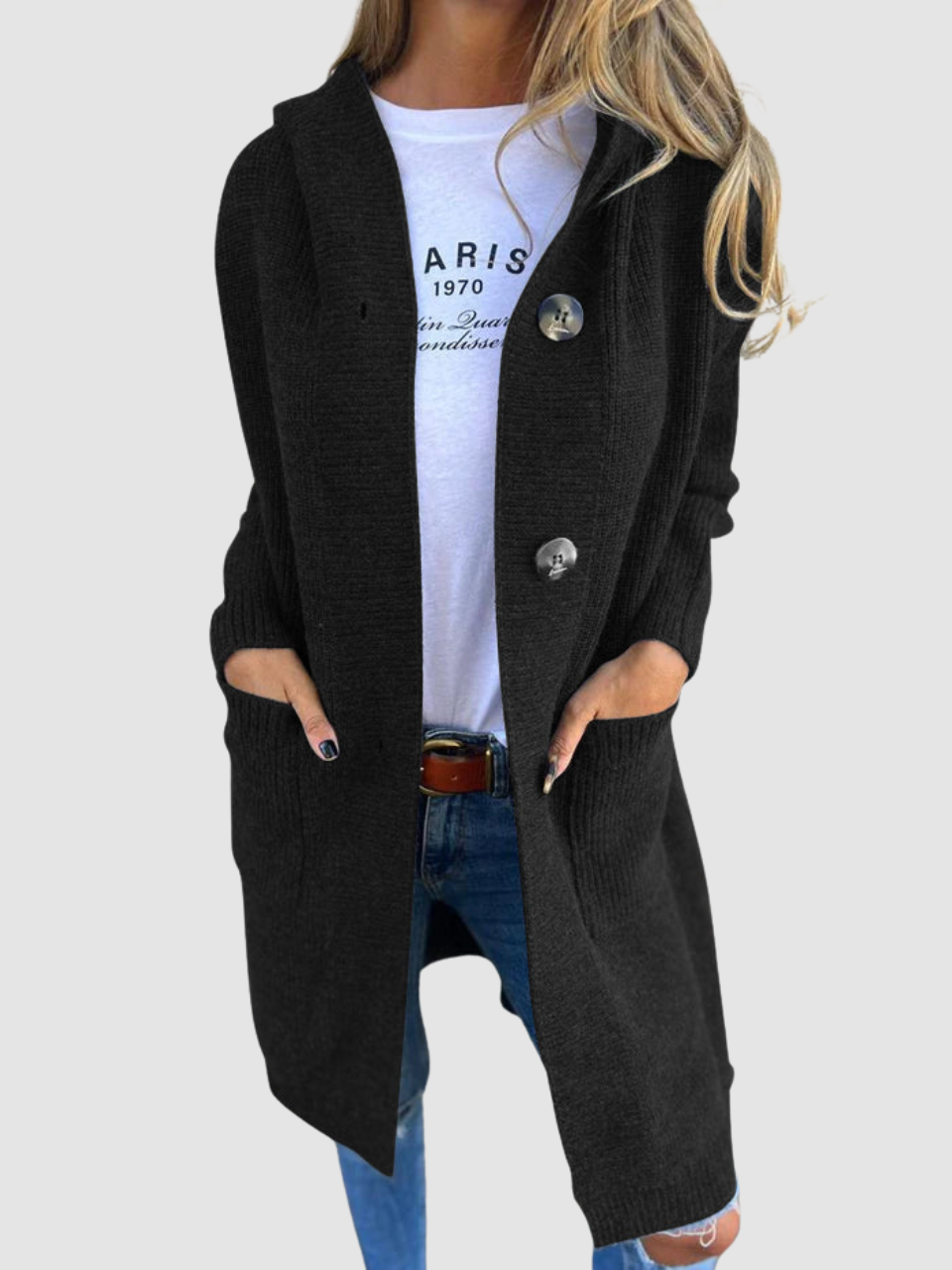 ELLA | Knitted cardigan with hooded design