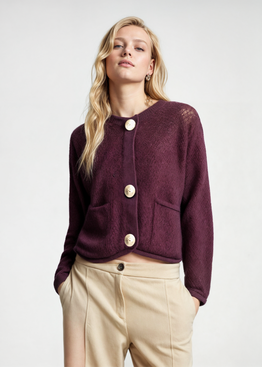 NORA | Knit cardigan with open front