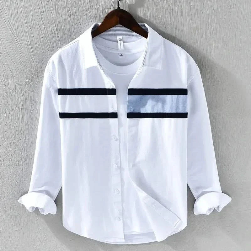 TOMMY | Panel shirt with horizontal stripes