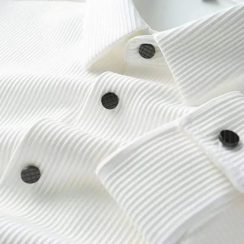 QUINN | Business shirt with slim vertical stripes