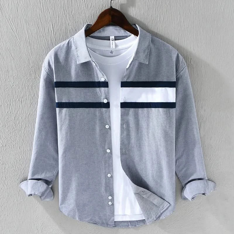 TOMMY | Panel shirt with horizontal stripes