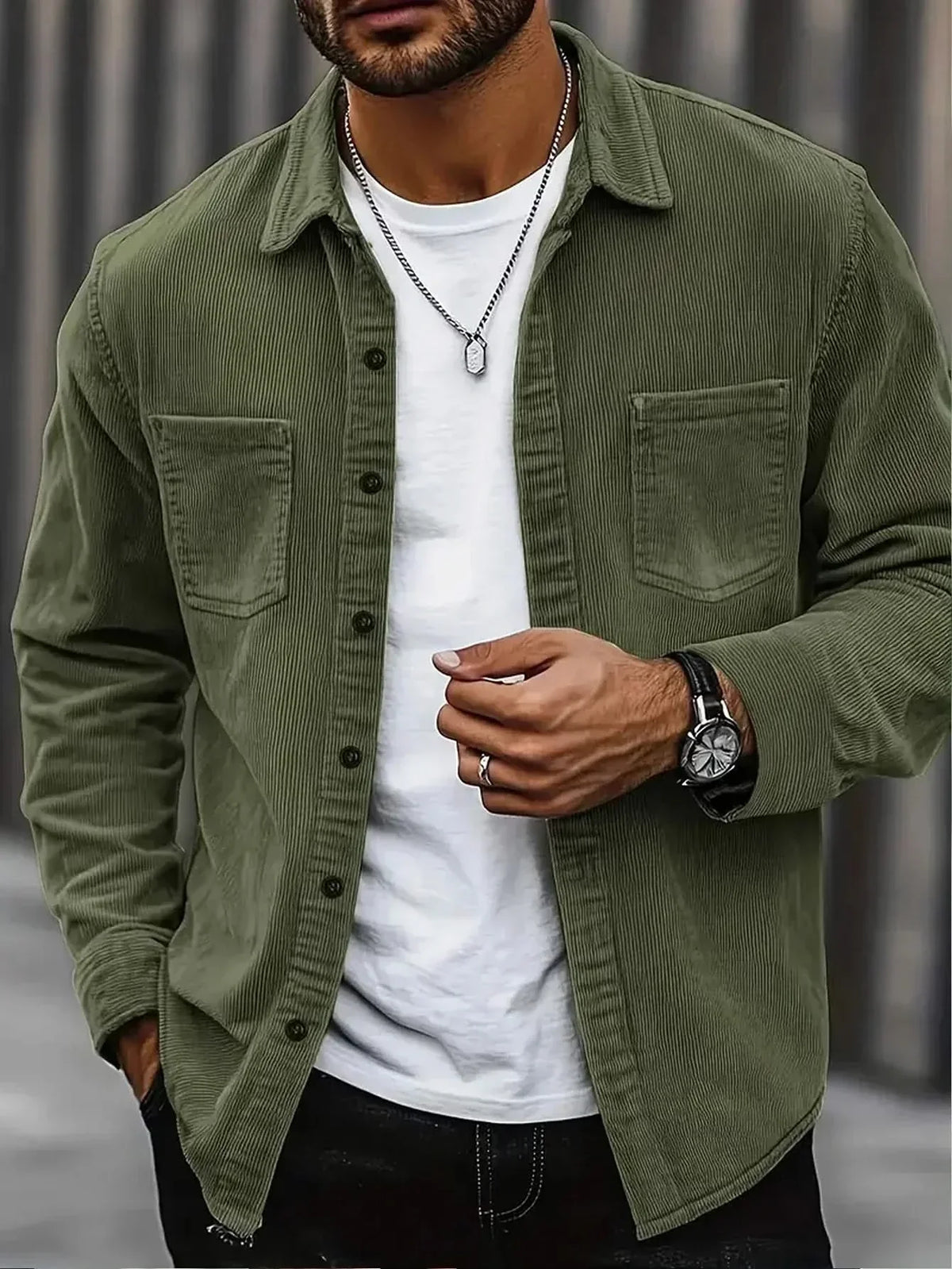 JASPER | Shirt-jacket with corduroy texture