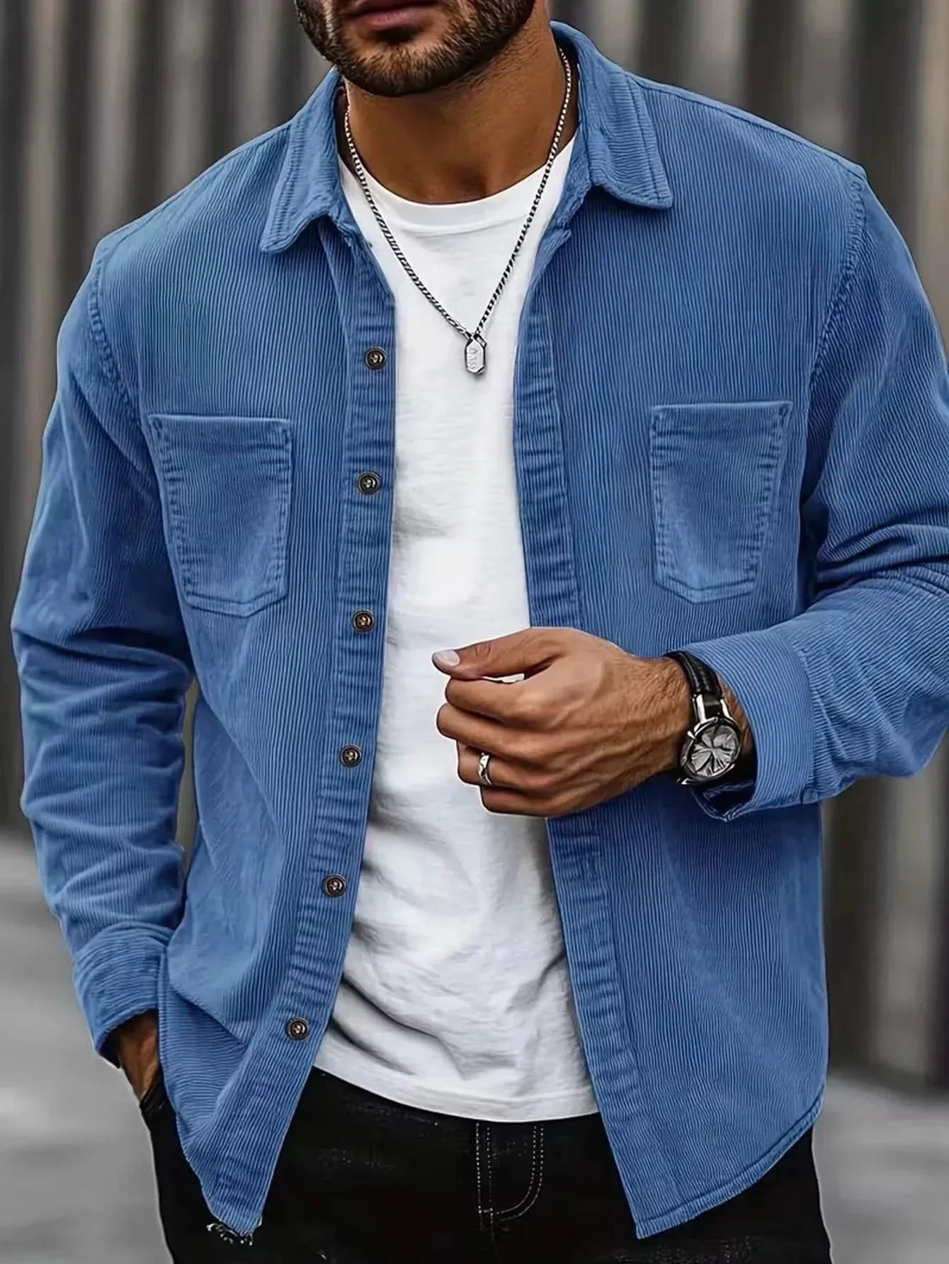 JASPER | Shirt-jacket with corduroy texture
