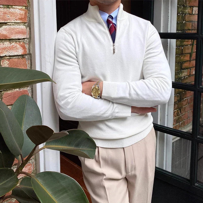 LIAM | Half-zip sweater with modern neckline
