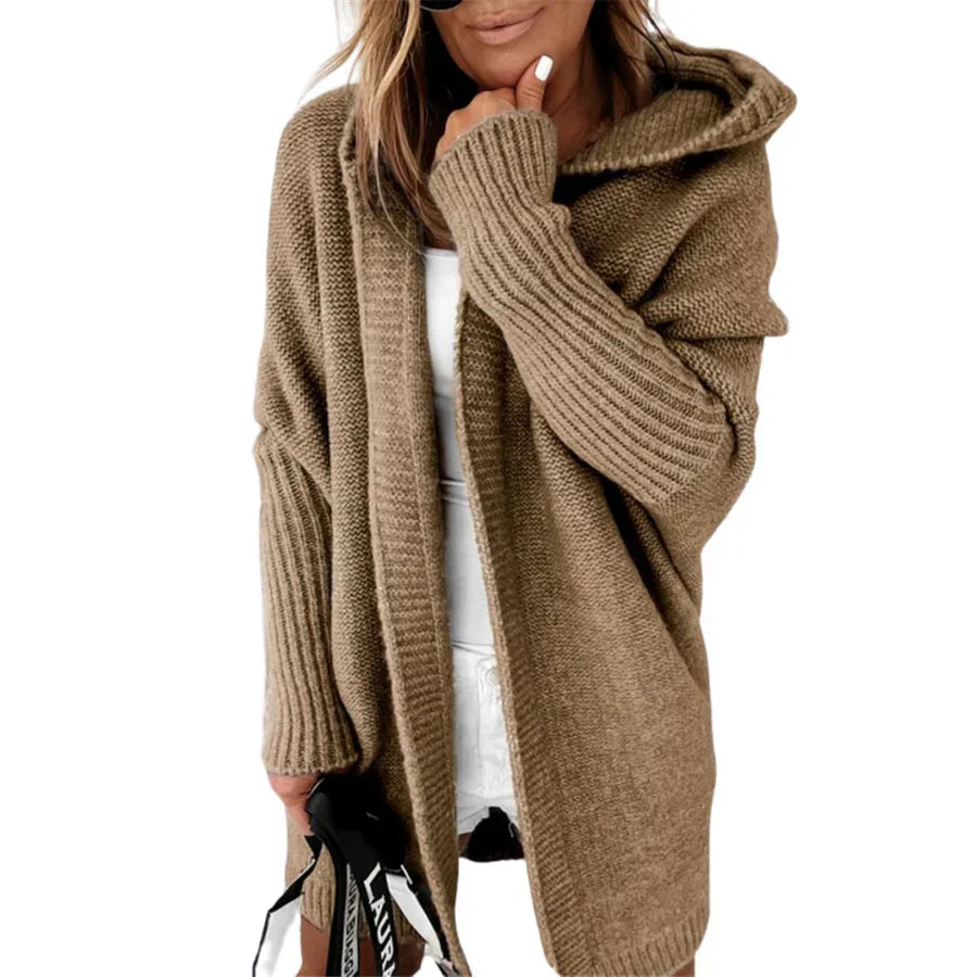 CHLOE | Mid-length cardigan with contrast stitching