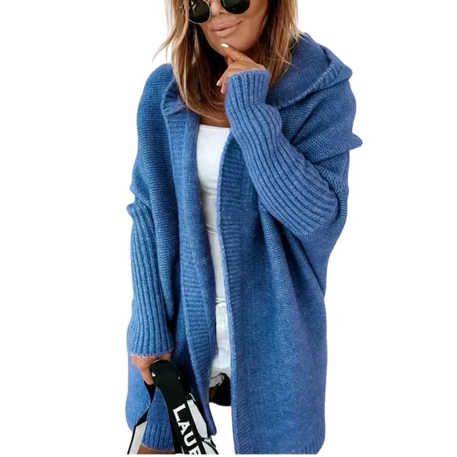 CHLOE | Mid-length cardigan with contrast stitching