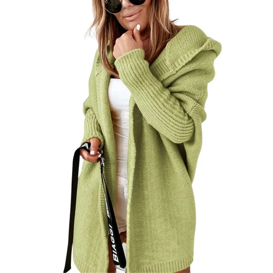 CHLOE | Mid-length cardigan with contrast stitching