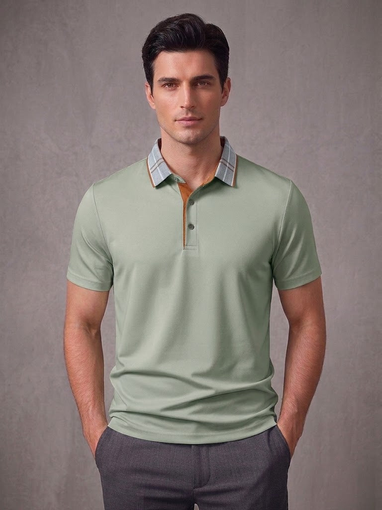 ELIJAH | Polo with plaid collar