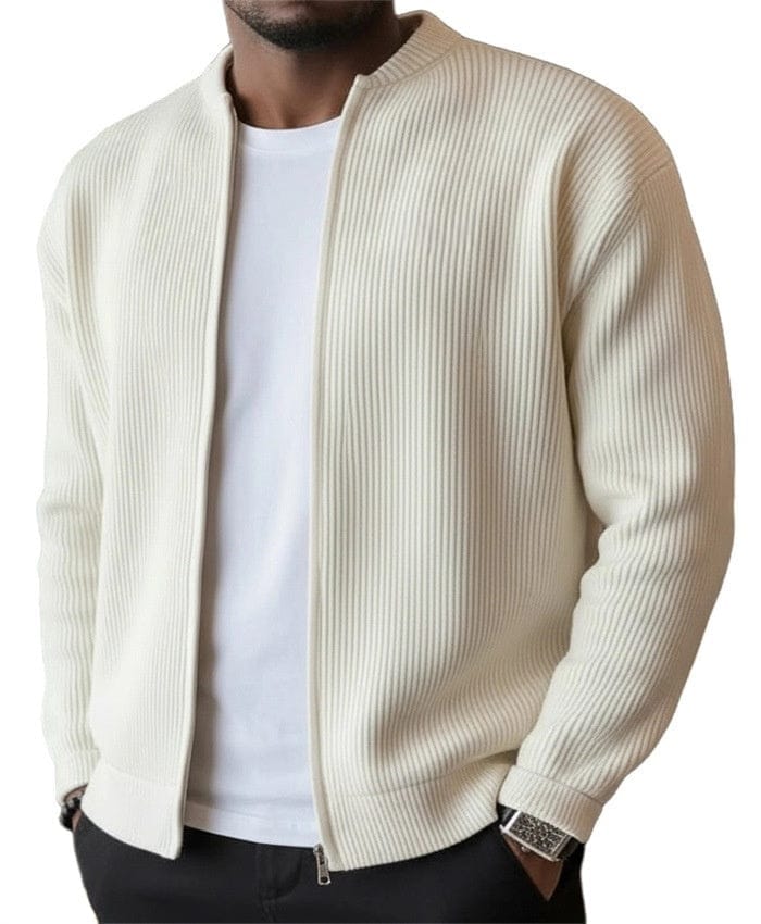 ANDRÉ FERRAN | Ribbed zip cardigan