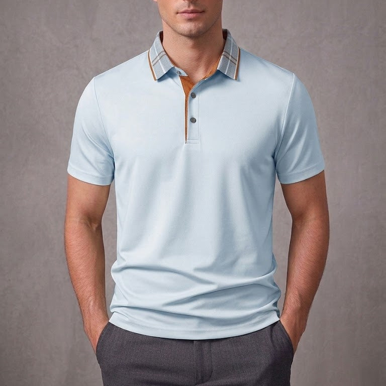 ELIJAH | Polo with plaid collar