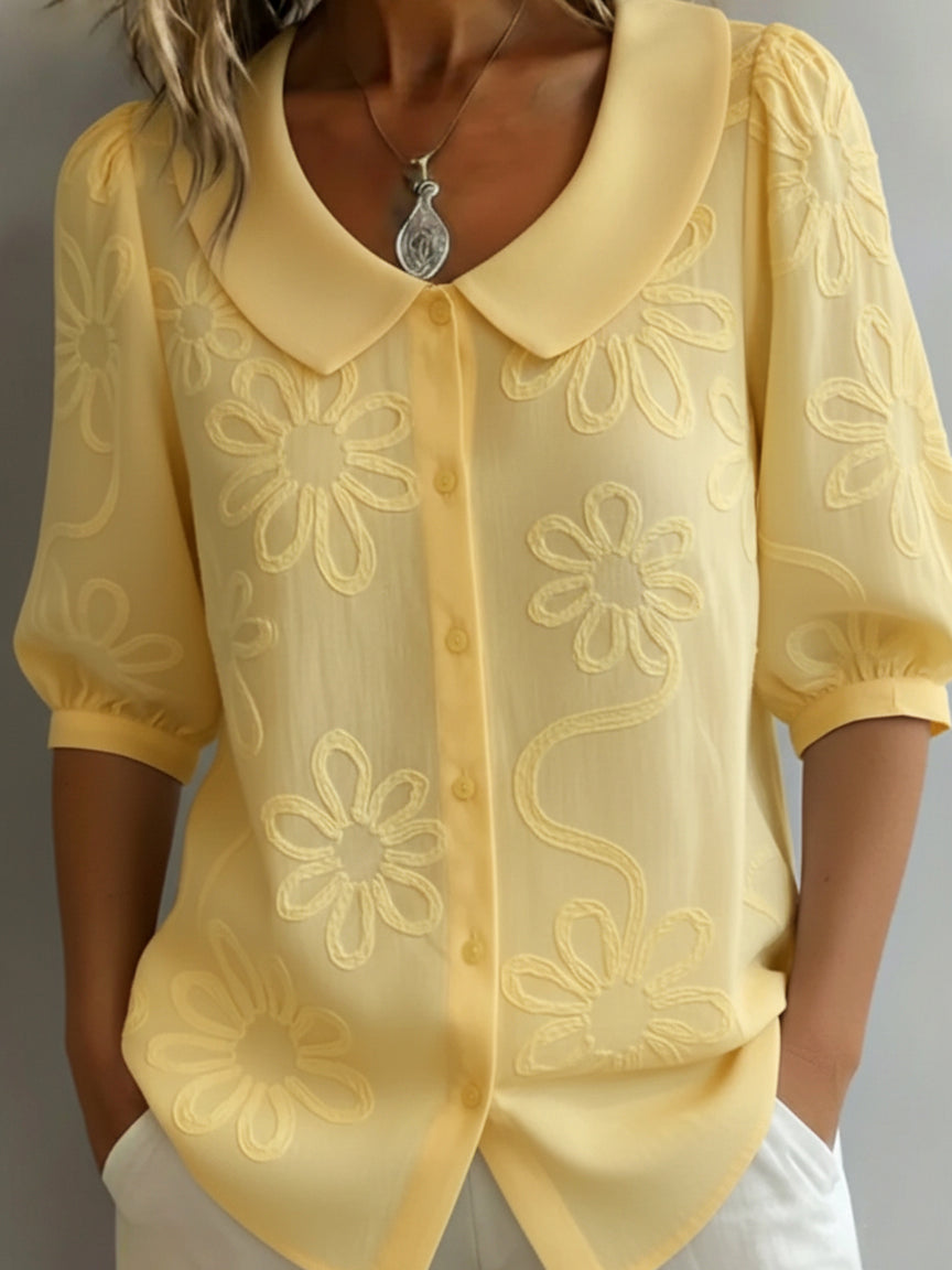 MADISON | Blouse with floral embroidery