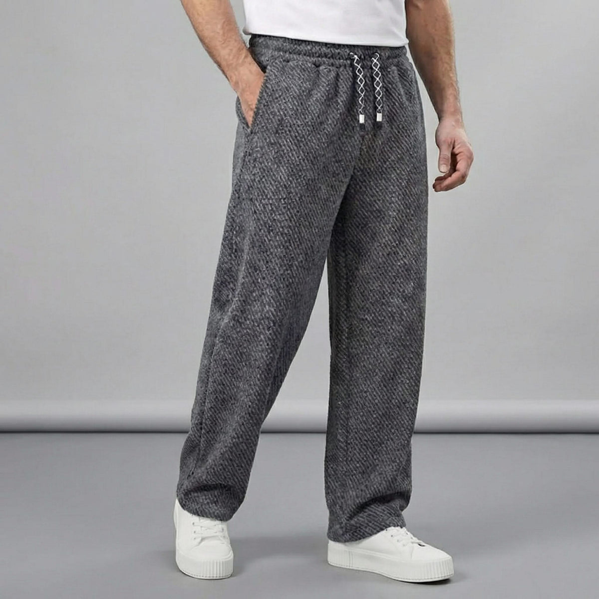 CALDER | Wide-leg knit pants with drawstring
