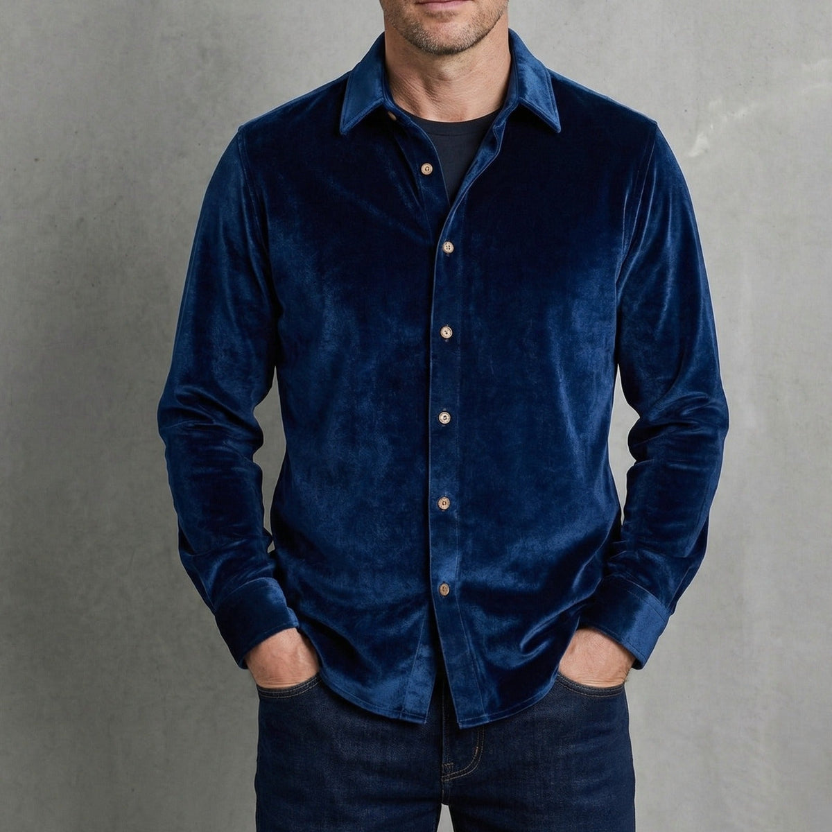 DEREK | Button-up shirt with soft-touch fabric