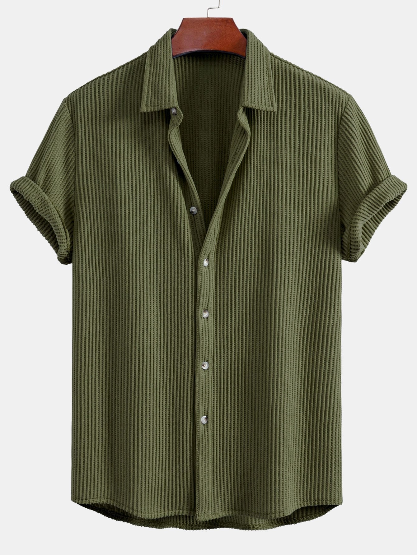 NOAH | Button shirt with waffle texture