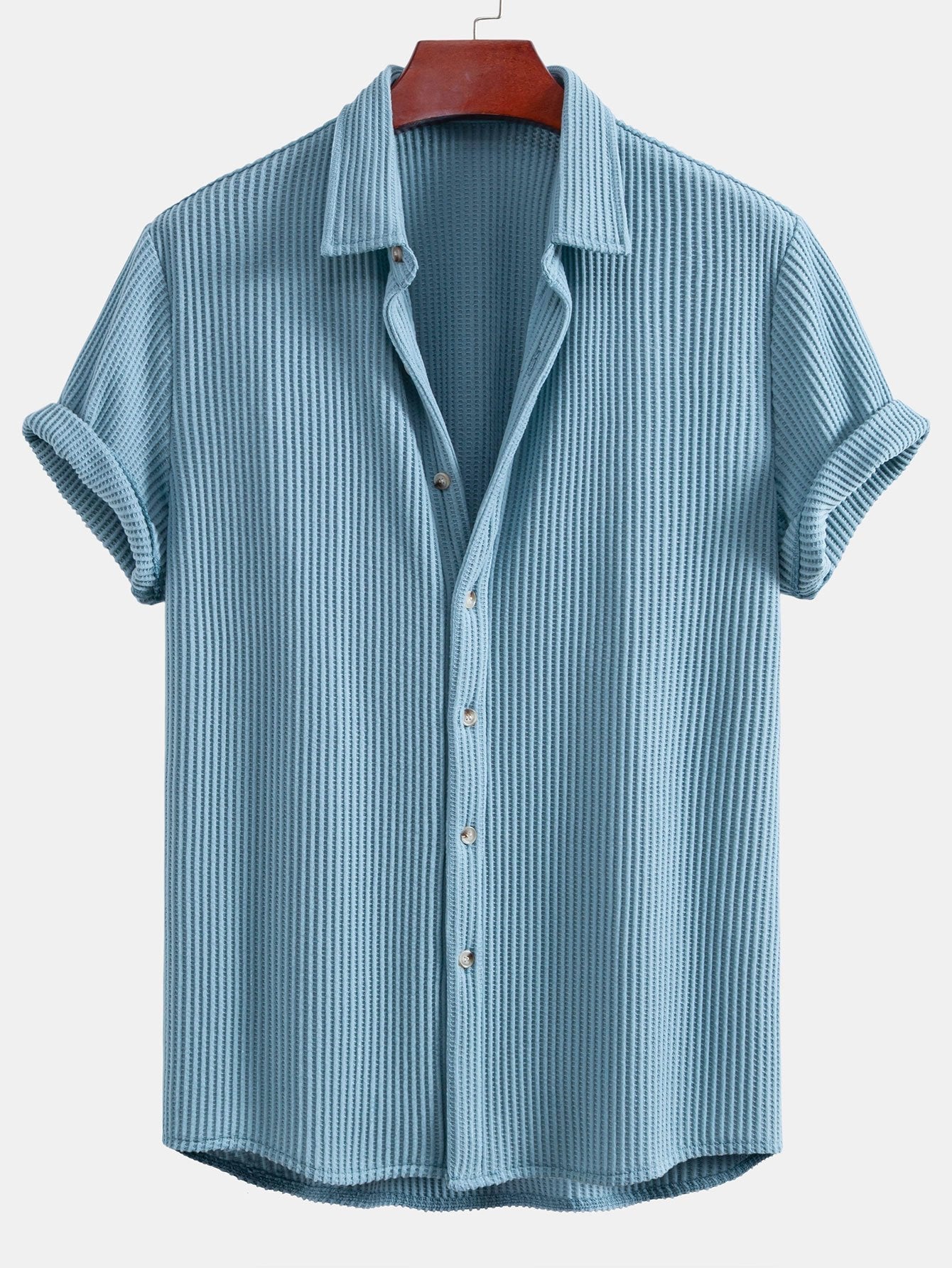 NOAH | Button shirt with waffle texture
